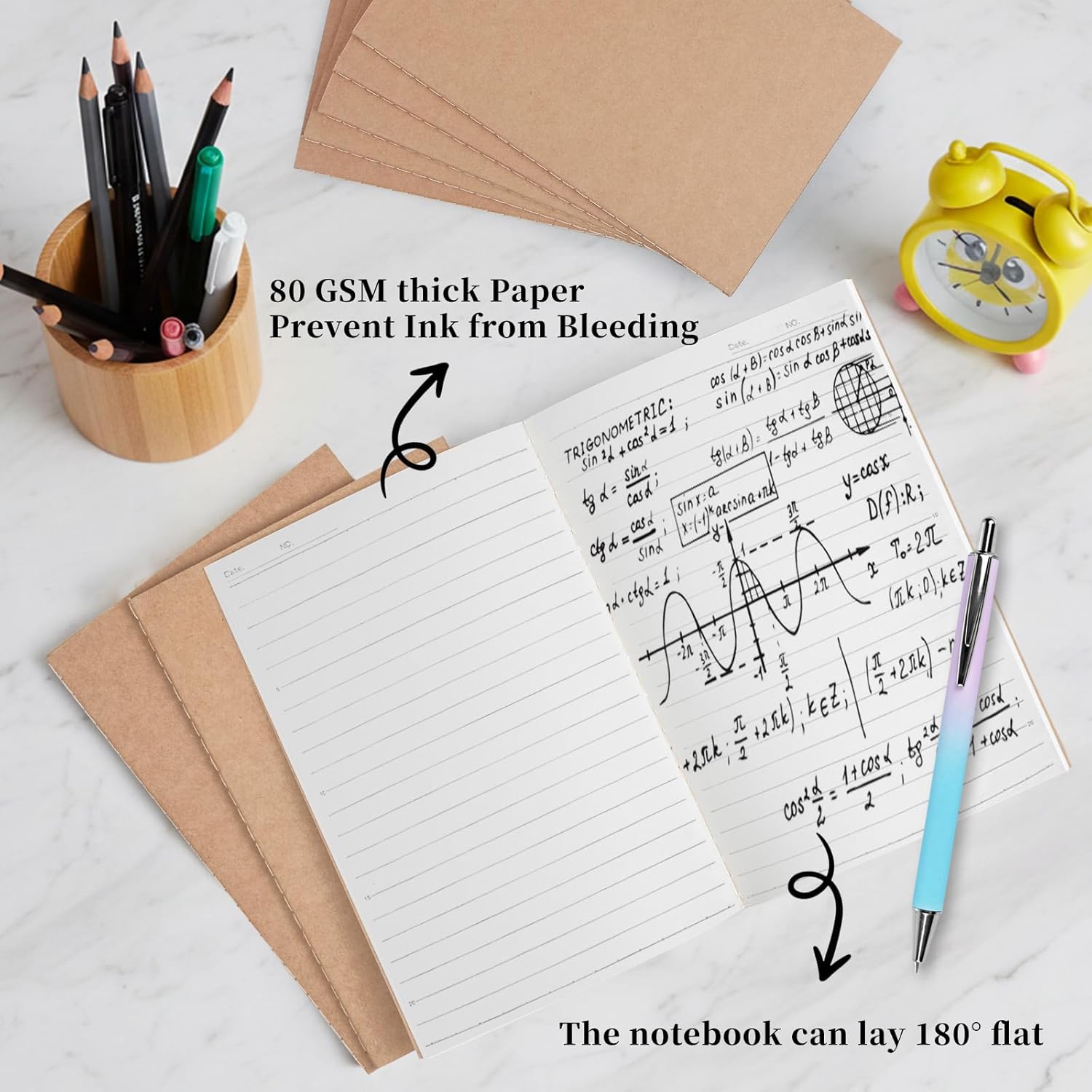 24 Pack A5 Kraft Notebooks Bulk, Lined Paper Journaling Notebooks, 8.3x5.5in 60 Pages Composition Notebook Travel Journal Set for Work, School, Students,Kids, Gift, Office, Back to school Supplies