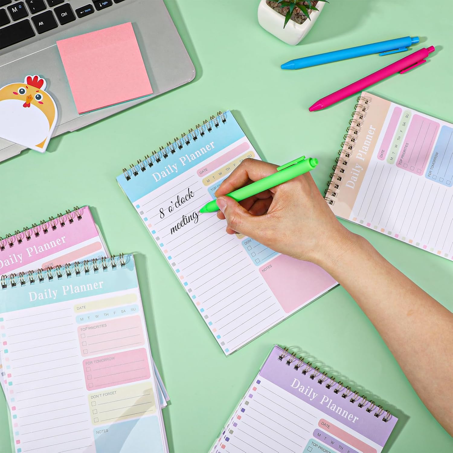 15 Pcs To Do List Notepad, 7.9 x 5 Inch Daily Planner Notebook Undated Spiral Checklist for Office Work Planning Organization, Multicolor