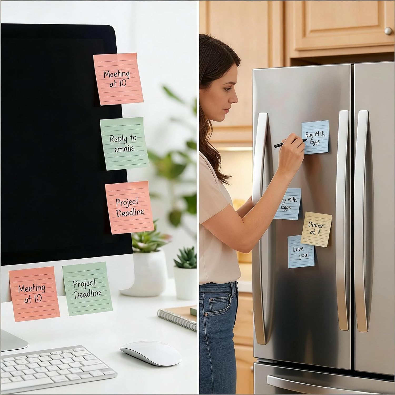 (12 Pads) Vintage Color Pop-Up Sticky Notes with Lines 3x3 Inches Refills,50Sheet/pad,Strong Adhesive Memo Pad Bulk, Suitable for Home, Office, School, Clean Removal
