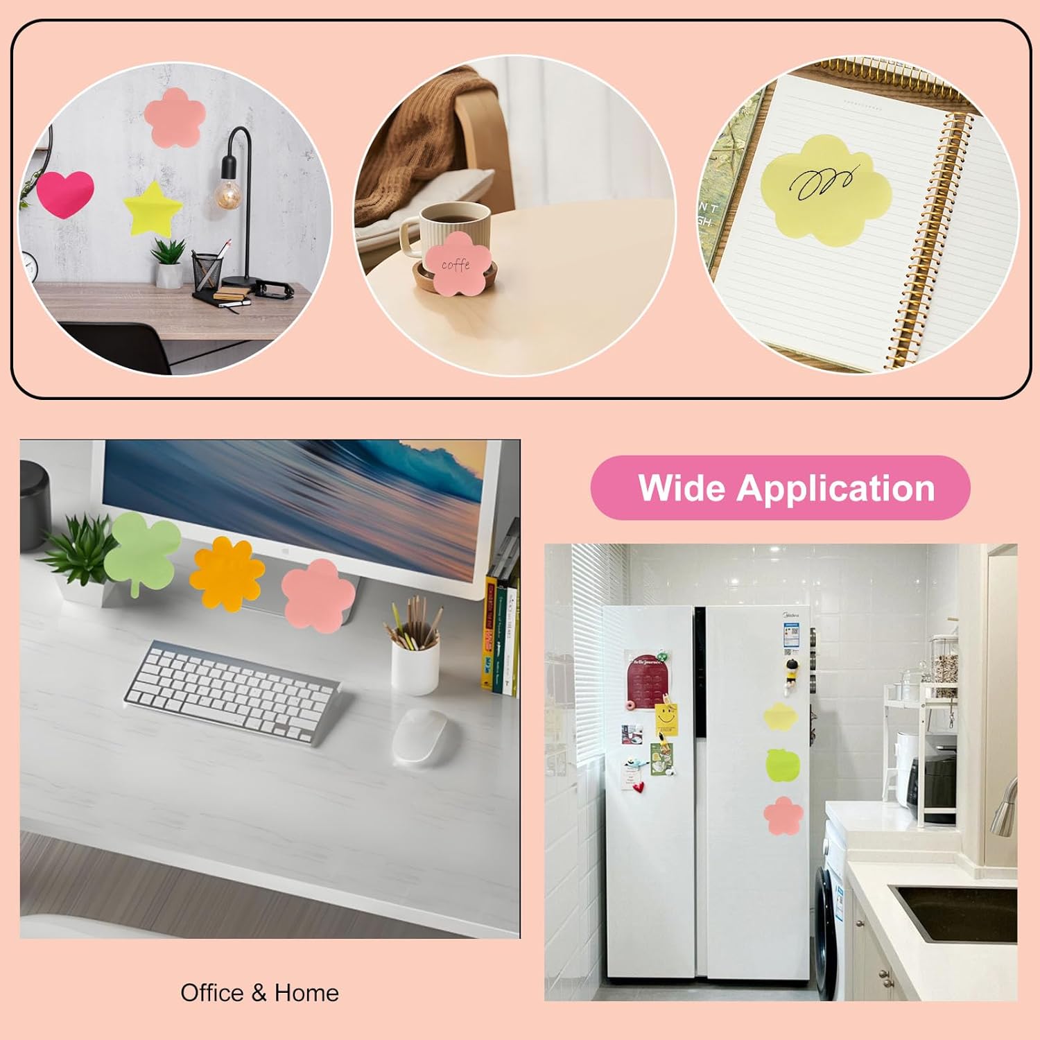 16 Pads Cute Sticky Notes, Fun Notepads Star Heart Cloud House Shape Cartoon Memo Pads Self-Sticky Note Pads for School Office Home