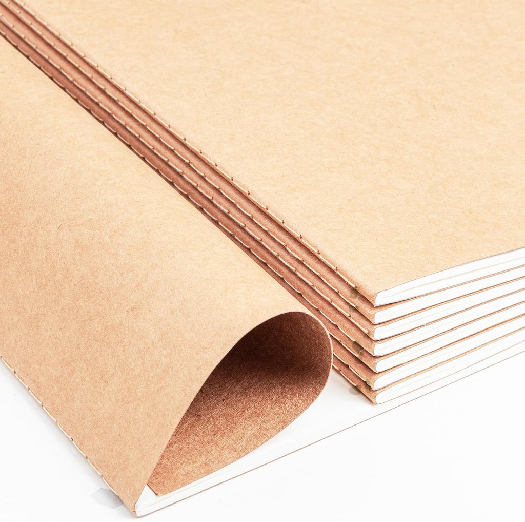 24 Pack A5 Kraft Notebooks Bulk, Lined Paper Journaling Notebooks, 8.3x5.5in 60 Pages Composition Notebook Travel Journal Set for Work, School, Students,Kids, Gift, Office, Back to school Supplies