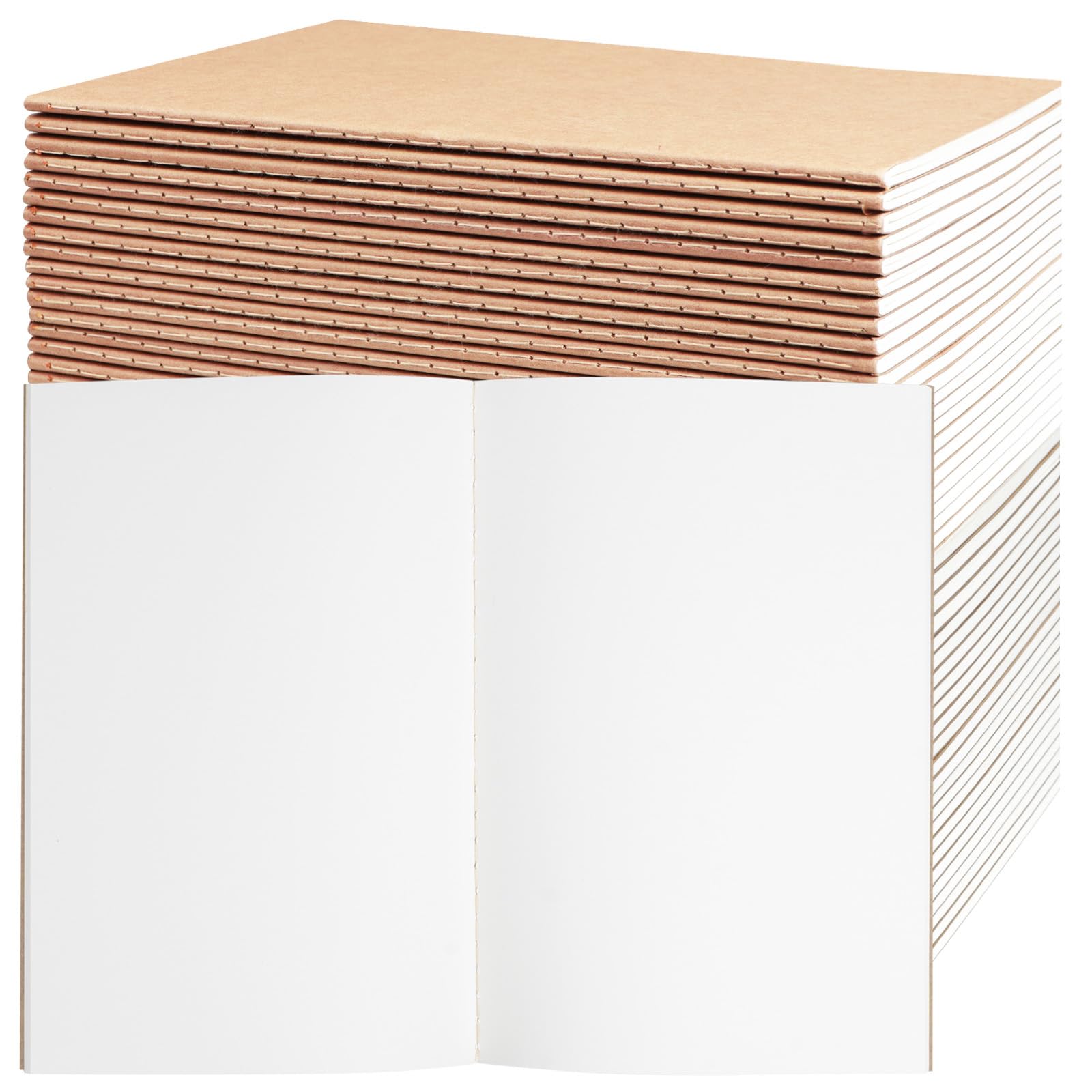 24 Pack A5 Kraft Notebooks Bulk, Lined Paper Journaling Notebooks, 8.3x5.5in 60 Pages Composition Notebook Travel Journal Set for Work, School, Students,Kids, Gift, Office, Back to school Supplies