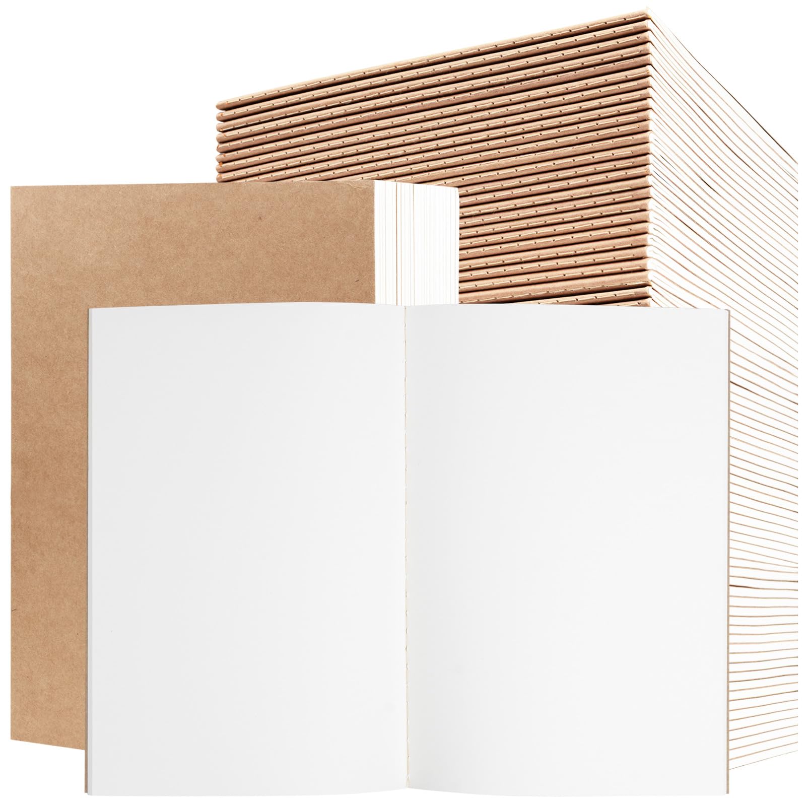 24 Pack A5 Kraft Notebooks Bulk, Lined Paper Journaling Notebooks, 8.3x5.5in 60 Pages Composition Notebook Travel Journal Set for Work, School, Students,Kids, Gift, Office, Back to school Supplies
