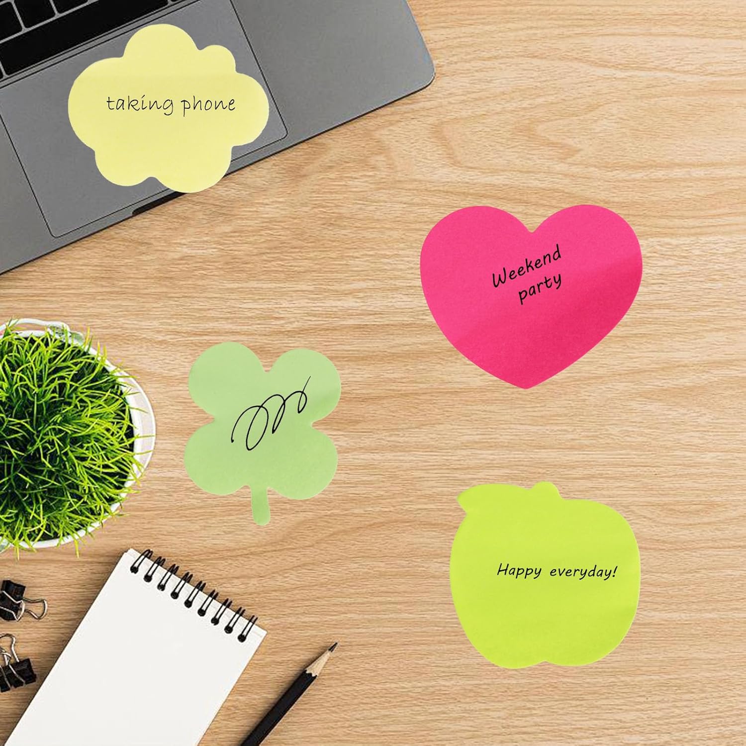 16 Pads Cute Sticky Notes, Fun Notepads Star Heart Cloud House Shape Cartoon Memo Pads Self-Sticky Note Pads for School Office Home