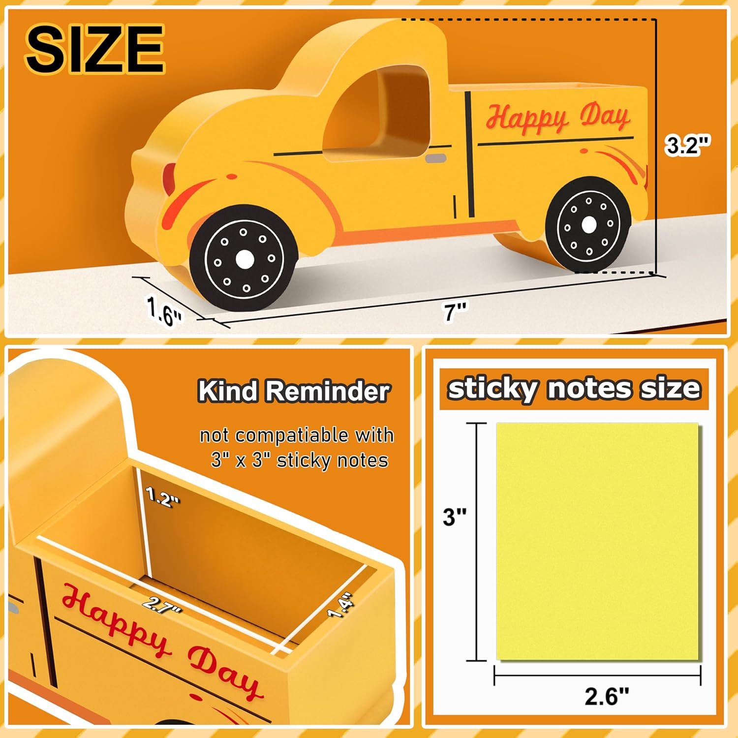 2.6 x 3 Inch Sticky Note Holder Self Stick Notepad Holder with Mixed 4 Color Sticky Notes Office Desk Accessories, Memo Pad Holder Home Office School Supplies